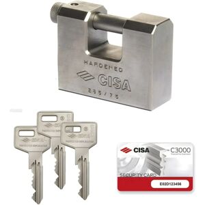CISA 12855N7500000C3 Steel Padlock - 75mm - Anti-burglary CISA 12855N7500000C3 Steel Padlock - 75mm - Anti-burglary