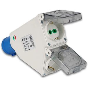 FANTON - Industrieller Adapter - 2x Schuko 16A - IP44 FANTON - Industrieller Adapter - 2x Schuko 16A - IP44