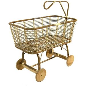 Culla per bambini Vacchetti - Rattan resistente con ruote in legno - 97x57x43/79 cm Culla per bambini Vacchetti - Rattan resistente con ruote in legno - 97x57x43/79 cm