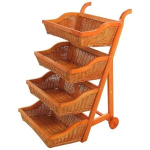 Vacchetti - Scaffale in vimini con 4 cesti - 58x44x110 cm Vacchetti - Scaffale in vimini con 4 cesti - 58x44x110 cm