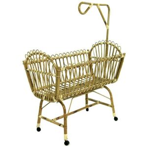 Cuna de bebé Vacchetti con dosel - 58x100x44 cm - Madera natural Cuna de bebé Vacchetti con dosel - 58x100x44 cm - Madera natural