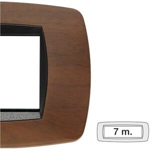 Master - Modo placca 7 moduli - noce scuro - faceplate Master - Modo placca 7 moduli - noce scuro - faceplate