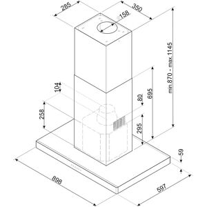 Smeg KI90XE - Stainless Steel - Island Hood Smeg KI90XE - Stainless Steel - Island Hood