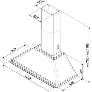 Smeg KT110GRE - Slate Grey - Wall Hood Smeg KT110GRE - Slate Grey - Wall Hood