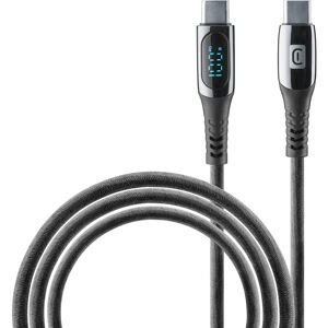 Cellularline USB-C Kaapeli - 2m, LCD, 100W - Musta Cellularline USB-C Kaapeli - 2m, LCD, 100W - Musta