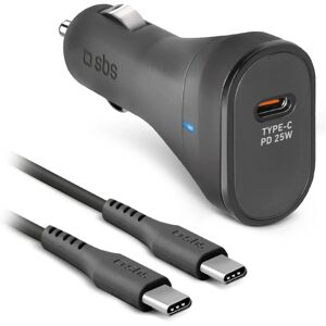 SBS Musta 25W Autolaturi USB-C Power Delivery - Mobiililaite SBS Musta 25W Autolaturi USB-C Power Delivery - Mobiililaite
