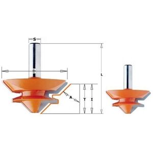 CMT ORANGE TOOLS 955.503.11 Fräser - 45° Nut, 12mm, 70x30x70 CMT ORANGE TOOLS 955.503.11 Fräser - 45° Nut, 12mm, 70x30x70