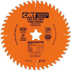CMT 292.190.48FF Cirkelzaagblad - Precisie Snede voor Draagbare Machines CMT 292.190.48FF Cirkelzaagblad - Precisie Snede voor Draagbare Machines
