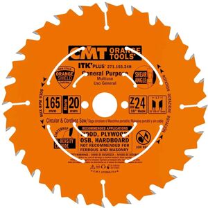 CMT ORANGE TOOLS - 271.165.24H Circular Saw Blade - High Precision for Wood CMT ORANGE TOOLS - 271.165.24H Circular Saw Blade - High Precision for Wood