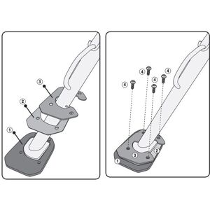 Givi Aluminium And Stainless Steel Foot Widening For Original Side Stand - Motorcycle Side Stand Extension Givi Aluminium And Stainless Steel Foot Widening For Original Side Stand - Motorcycle Side Stand Extension