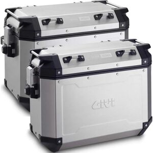 Givi Outback sidoväska set - Aluminium, 48L & 37L, Silver, Black Givi Outback sidoväska set - Aluminium, 48L & 37L, Silver, Black