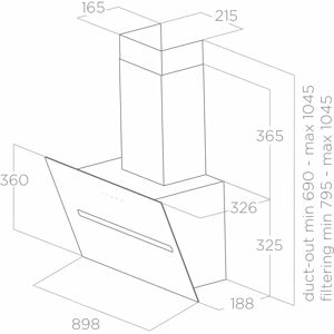 Elica SHY-BLK-90 - Black - Wall Hood Elica SHY-BLK-90 - Black - Wall Hood