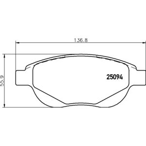 Brembo Front Brake Pads - Disc Brake Set for Citroën C4, Peugeot 307 P Brembo Front Brake Pads - Disc Brake Set for Citroën C4, Peugeot 307 P
