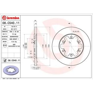 BREMBO Jarrulevy 08.C540.11 - Kokolevy, 308mm, 18mm, Pinnoitettu - Tyyppi V BREMBO Jarrulevy 08.C540.11 - Kokolevy, 308mm, 18mm, Pinnoitettu - Tyyppi V