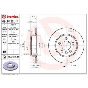 BREMBO Malli 09.D422.11 Jarrulevy - Sisäpuolisesti Ventilatoitu BREMBO Malli 09.D422.11 Jarrulevy - Sisäpuolisesti Ventilatoitu