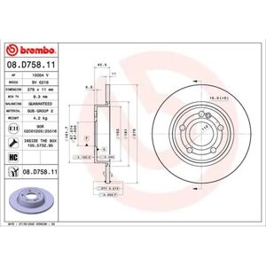 BREMBO Malli 08.D758.11 - Jarrulevy Mercedes-Benz A, B, CLA BREMBO Malli 08.D758.11 - Jarrulevy Mercedes-Benz A, B, CLA