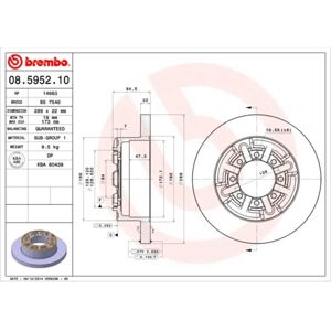 BREMBO Modèle 08.5952.10 - Disque de frein - Publicité BREMBO Modèle 08.5952.10 - Disque de frein - Publicité