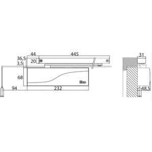 ISEO Door Closer - Model IS65 F3 - Adjustable Force - Gray ISEO Door Closer - Model IS65 F3 - Adjustable Force - Gray