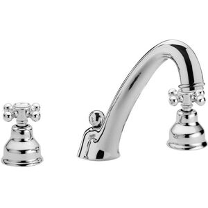 Grifo Iris Viola Paffoni - Mezclador de lavabo retro de latón de 3 orificios - Cromo Grifo Iris Viola Paffoni - Mezclador de lavabo retro de latón de 3 orificios - Cromo