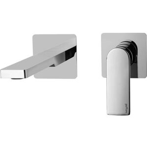 Paffoni - Mezclador de lavabo empotrado a pared con caño de 20 cm - Acero cepillado Paffoni - Mezclador de lavabo empotrado a pared con caño de 20 cm - Acero cepillado