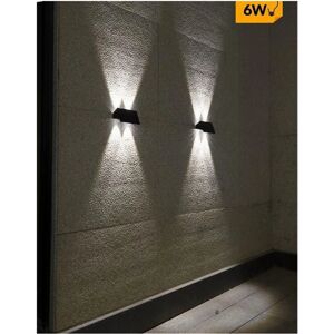 Trade Shop - Lámpara Solar de Pared de Doble Emisión - IP65 Luz 3000K 6500K Negra YH0616 Trade Shop - Lámpara Solar de Pared de Doble Emisión - IP65 Luz 3000K 6500K Negra YH0616