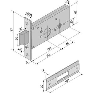 Serratura Welka con guide di inserimento 60mm - Serratura Serratura Welka con guide di inserimento 60mm - Serratura