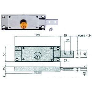VIRO - 8233.9 - Sinistra - 155x15x55 - Lucchetto VIRO - 8233.9 - Sinistra - 155x15x55 - Lucchetto