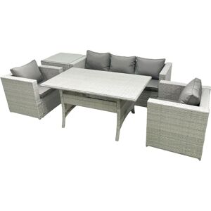 Fimous Garden Dining Set Outdoor Rattan - Light Grey Fimous Garden Dining Set Outdoor Rattan - Light Grey