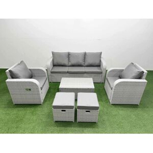 Fimous - PE Rattan Garden Set - Light Grey - Garden Set Fimous - PE Rattan Garden Set - Light Grey - Garden Set