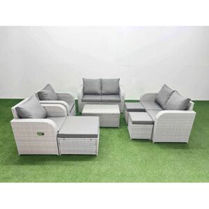 Fimous - 9 Seater Outdoor Reclining Chair Love Sofa Set Fimous - 9 Seater Outdoor Reclining Chair Love Sofa Set