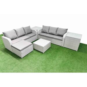 Fimous - 7-Seater - Wicker Rattan - Garden Furniture Set Fimous - 7-Seater - Wicker Rattan - Garden Furniture Set