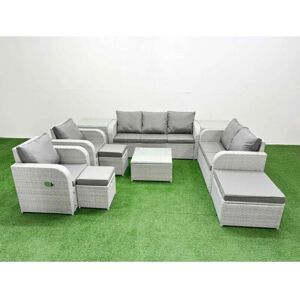 Fimous PE Rattan Garden Furniture Set - Light Grey - Garden Furniture Set Fimous PE Rattan Garden Furniture Set - Light Grey - Garden Furniture Set