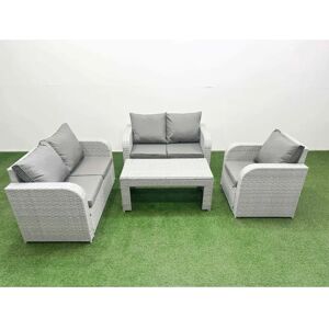 Fimous - High Back Poly Rattan Garden Set - Reclining Chair Fimous - High Back Poly Rattan Garden Set - Reclining Chair