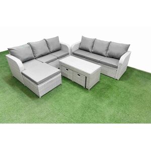 Fimous - 9Seater - Light Grey - Weidengeflecht - Garden set Fimous - 9Seater - Light Grey - Weidengeflecht - Garden set