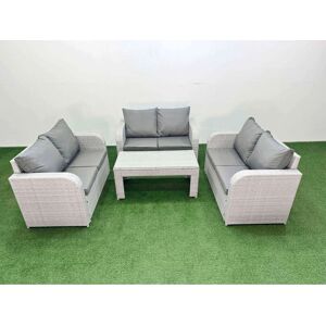 Fimous - 6-Seater PE Wicker Sofa - Table - Outdoor Fimous - 6-Seater PE Wicker Sofa - Table - Outdoor