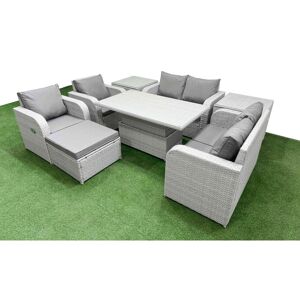Fimous - 7 Seater Outdoor Reclining Chair Love Sofa Set - Rattan - Garden Furniture - Garden Furniture Set Fimous - 7 Seater Outdoor Reclining Chair Love Sofa Set - Rattan - Garden Furniture - Garden Furniture Set