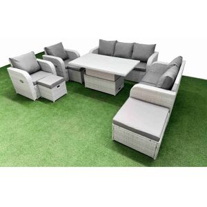 Fimous - PE Rattan Garden Set - Light Grey - Garden Set Fimous - PE Rattan Garden Set - Light Grey - Garden Set