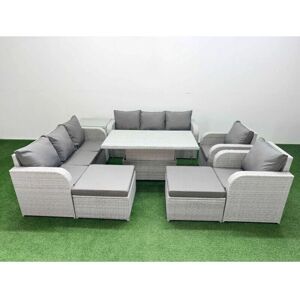 Fimous PE Rattan Lounge Sofa Set - Light Grey - 3 Seater - Sofa Set Fimous PE Rattan Lounge Sofa Set - Light Grey - 3 Seater - Sofa Set