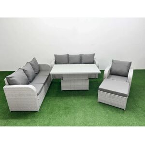 Fimous - 8-Seater Poly Rattan Set - Garden Furniture Set Fimous - 8-Seater Poly Rattan Set - Garden Furniture Set
