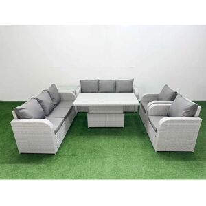 Fimous - PE Rattan Lounge Set - Light Grey - Garden set Fimous - PE Rattan Lounge Set - Light Grey - Garden set