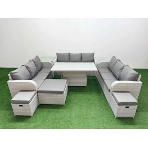 Fimous - PE Rattan Lounge Sofa Set 12S - Light Grey - Garden Furniture Fimous - PE Rattan Lounge Sofa Set 12S - Light Grey - Garden Furniture