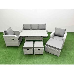 Fimous - PE Rattan Garden Set - Light Grey Fimous - PE Rattan Garden Set - Light Grey