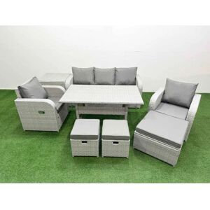 Fimous - PE Rattan Garden Set - Reclining Chair - Garden Set Fimous - PE Rattan Garden Set - Reclining Chair - Garden Set