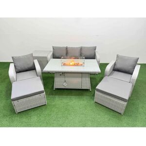 Fimous - PE Rattan - Light Grey - Garden Set Fimous - PE Rattan - Light Grey - Garden Set