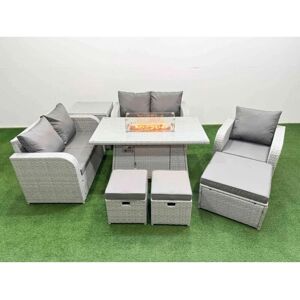 Fimous High Back Poly Rattan - Light Grey - Reclining Chair - Loveseat - Garden Furniture Set Fimous High Back Poly Rattan - Light Grey - Reclining Chair - Loveseat - Garden Furniture Set