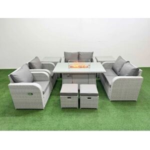 Fimous - 8-Seater Outdoor Reclining Set - Outdoor Furniture Fimous - 8-Seater Outdoor Reclining Set - Outdoor Furniture