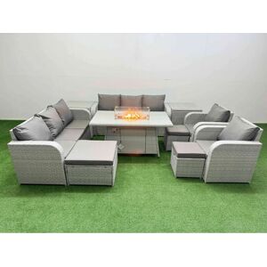 Fimous - PE Rattan Set - Patio Firepit - 3-Seater Sofa Fimous - PE Rattan Set - Patio Firepit - 3-Seater Sofa