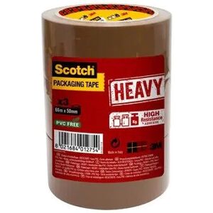 Scotch Heavy Duty Packaging Tape, 66m x 50mm, Brown, 3 Rolls Scotch Heavy Duty Packaging Tape, 66m x 50mm, Brown, 3 Rolls
