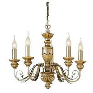 Ideal Lux DORA SP5 Ceiling Lighting - 5 Light Chandelier - Antique Brass Finish Ideal Lux DORA SP5 Ceiling Lighting - 5 Light Chandelier - Antique Brass Finish
