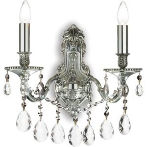 Ideal Lux GIOCONDA AP2 - 2-Light Silver Wall Light with Crystals Ideal Lux GIOCONDA AP2 - 2-Light Silver Wall Light with Crystals